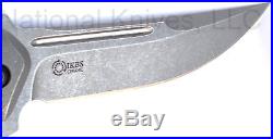 Begg Knives Steelcraft Sun Tzu Kwaiken Flipper, Gray Stonewashed Blade, Titanium