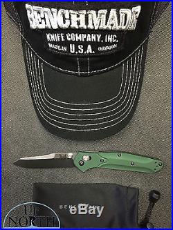 Benchmade 940 Osborne Green Aluminum Handle Knife S30V Plain Edge Blade FREE HAT