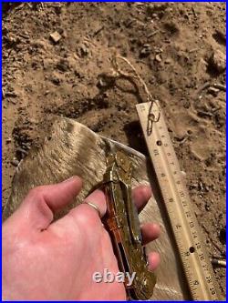 Bespoke Brass Handle Custom Forged Folding Knife Wave Open Mexican EDC Folder