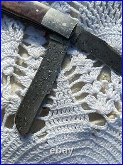 Bill Ruple Raindrop Damascus 2 Blade Trapper- price reduced