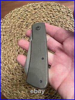 Birdvis Knives Custom Hitchcock Titanium Frame lock Knife withMagnacut Blade