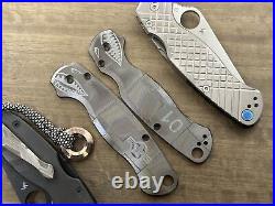 Black P40 RIVETED AIRPLANE Titanium scales for Spyderco Paramilitary 2 PM2