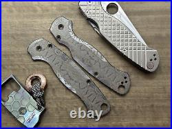 Black REPTILIAN Engraved Titanium scales for Spyderco Paramilitary 2 PM2