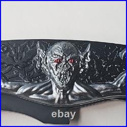 Black & Silver Vampire Spring Assisted Knife Black Plain