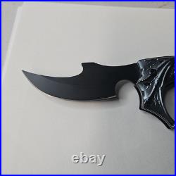 Black & Silver Vampire Spring Assisted Knife Black Plain