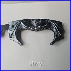 Black & Silver Vampire Spring Assisted Knife Black Plain