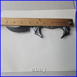 Black & Silver Vampire Spring Assisted Knife Black Plain