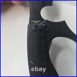 Black & Silver Vampire Spring Assisted Knife Black Plain