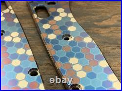 BlueSilver HONEYCOMB heat ano engraved Titanium Scales for Benchmade Bugout 535