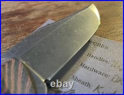 Boatright Bladeworks Esker-M Fixed Blade New 3.25 Nitro-V Acid wash