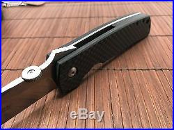 Bob Terzuola ATCF EDC Knife Carbon Fiber. NEW with case & Steel Flame Tag