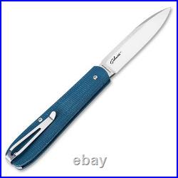 Boker 112944 Coffin Handle Slipjoint Denim Blue Micarta CPM Magnacut Blade