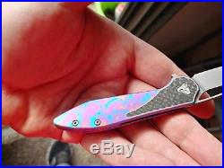 Boos Blades Mini Aero Custom 1 of a kind titanium s35vn flipper We Knife Rare