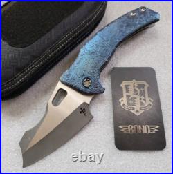 Borka Blades & Mike Bond Knives Shylock, Winged Skull, Rock Pattern Chamfers