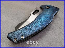 Borka Blades & Mike Bond Knives Shylock, Winged Skull, Rock Pattern Chamfers