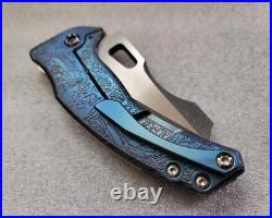 Borka Blades & Mike Bond Knives Shylock, Winged Skull, Rock Pattern Chamfers