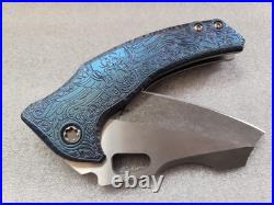 Borka Blades & Mike Bond Knives Shylock, Winged Skull, Rock Pattern Chamfers