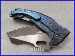 Borka Blades & Mike Bond Knives Shylock, Winged Skull, Rock Pattern Chamfers