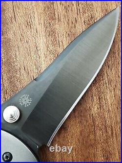 Brad Duncan Custom Handmade Framelock Folding Knife Titanium Interframe w Pearl