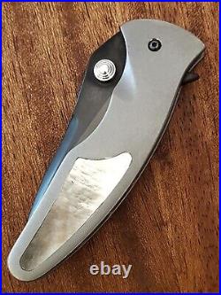 Brad Duncan Custom Handmade Framelock Folding Knife Titanium Interframe w Pearl