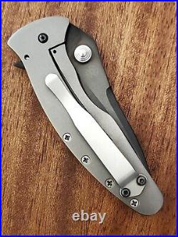 Brad Duncan Custom Handmade Framelock Folding Knife Titanium Interframe w Pearl