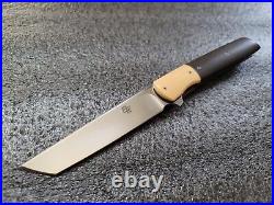 Brad Zinker Custom Tanto, Mirror Hand Satin Blade, Lightweight 3.75 Knife