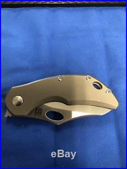 Brand New Olamic Cutlery Busker with Card and Zippered Case. M390, Titanium