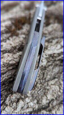 Brian Efros Ice Lite CUSTOM folding knife dark timascus titanium FREE SHIPPING