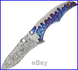 Brian Tighe Custom Knives, Drip Tighe, Damasteel Blade, 3 tiered anodized handle