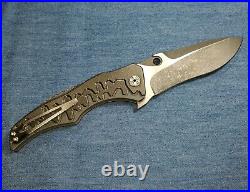 Brian Tighe Drip Tighe Custom Knife Flipper Button Lock minty. 99 No Reserve