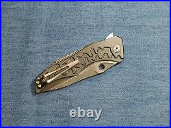 Brian Tighe Drip Tighe Custom Knife Flipper Button Lock minty. 99 No Reserve