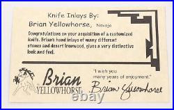 Brian Yellowhorse Daniel Boone USA Bowie Knife Custom Abalone Inlay Fixed Blade