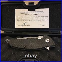 Brous Blades Caliber Carbon Fiber Stonewashed D2 Blade Limited Ed. #658/1000