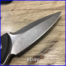 Brous Blades Caliber Carbon Fiber Stonewashed D2 Blade Limited Ed. #658/1000