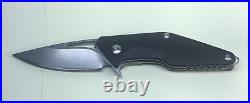 Brous Blades Mini Division Flipper Knife Satin D2 Steel Black #658/1000, MICARTA