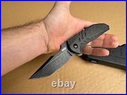 Brous Blades Semi-Custom STRIFE #866/1000 Knife Acid Stonewash D2 Carbon Fiber