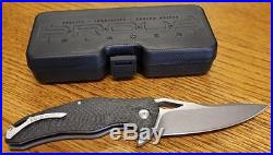 Brous Blades VR-71 Flipper Folding Pocket Knife Carbon Fiber Stonewash D2 Blade