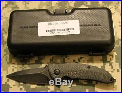 Brous CALIBER Flipper Knife Acid Stonewash D2 Carbon Fiber 500 Made CHOICE S/N