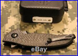 Brous CALIBER Flipper Knife Acid Stonewash D2 Carbon Fiber 500 Made CHOICE S/N