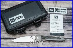Brown Knives Custom Exponent, SW CPM-154, Titanium/Black Micarta, NIB WithCOA