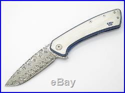 Buck 040 0040ttsle Onset Damascus Titanium Framelock Folder Knife Limited Custom