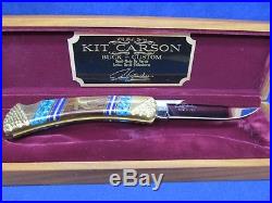 Buck 110 David Yellowhorse Kit Carson Knife Mint With COA & Wood Display Case