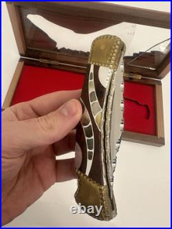 Buck 110 Folding Knife Customized by Michael Prater Painted Pony Brown/Pearl
