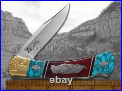 Buck 110 Yellowhorse ###1 Spirit Chief 1/50 Red Jasper & Blue Turquoise Knife