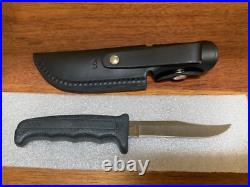 Buck 602 Knife Vintage (1986) with Black Kraton Handle and Sheath Clean