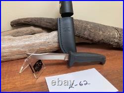 Buck 602 Knife Vintage (1986) with Black Kraton Handle and Sheath Clean