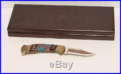 Buck 893 Custom Navajo Dave Yellowhorse Collector's Knife + case