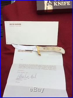 Buck Custom Shop 402 Akonua Knife Mint In Original Box With Signed Letter Rare