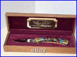 Buck Custom USA Buck Knife Handmade by Navajo Artist Dave Yellowhorse NEW cond