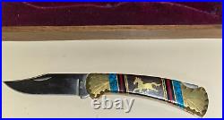 Buck Custom USA Buck Knife Handmade by Navajo Artist Dave Yellowhorse NEW cond